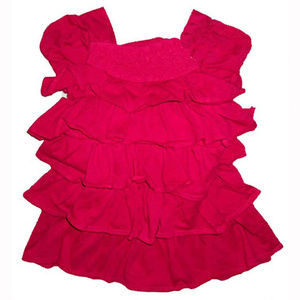 Baby Gap NWT Hot Pink Gypsy Ruffle Tier Embroidered Dress 0-3 Months